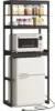 Kitchen Bakers Rack with Power Outlet  4-Tier Coffee Bar Table with Adjustable Shelf  Mini Fridge Shelf  Microwave Stand  15.7 1