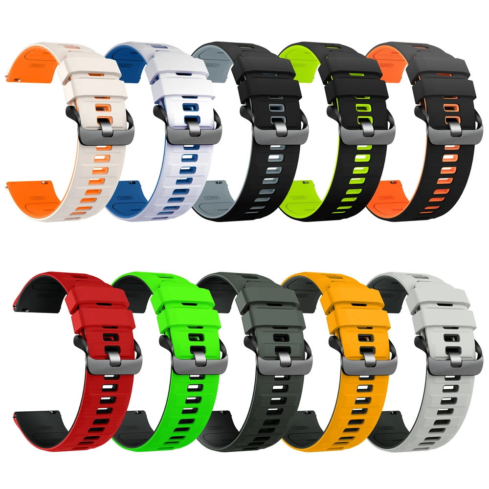 Silicone Replacement Strap for Garmin and Swatch Watches - 20/22mm Band Bracelet