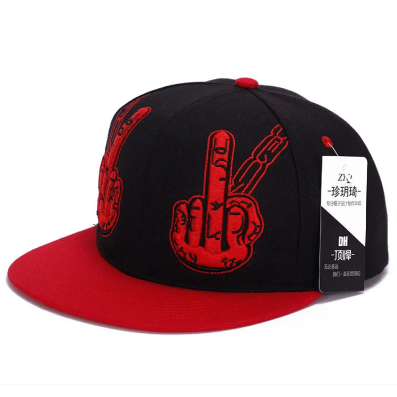 Middle Finger Gesture Baseball Cap Spring Shade Hip Hop Hat Fashion Rebound Caps Personality Men