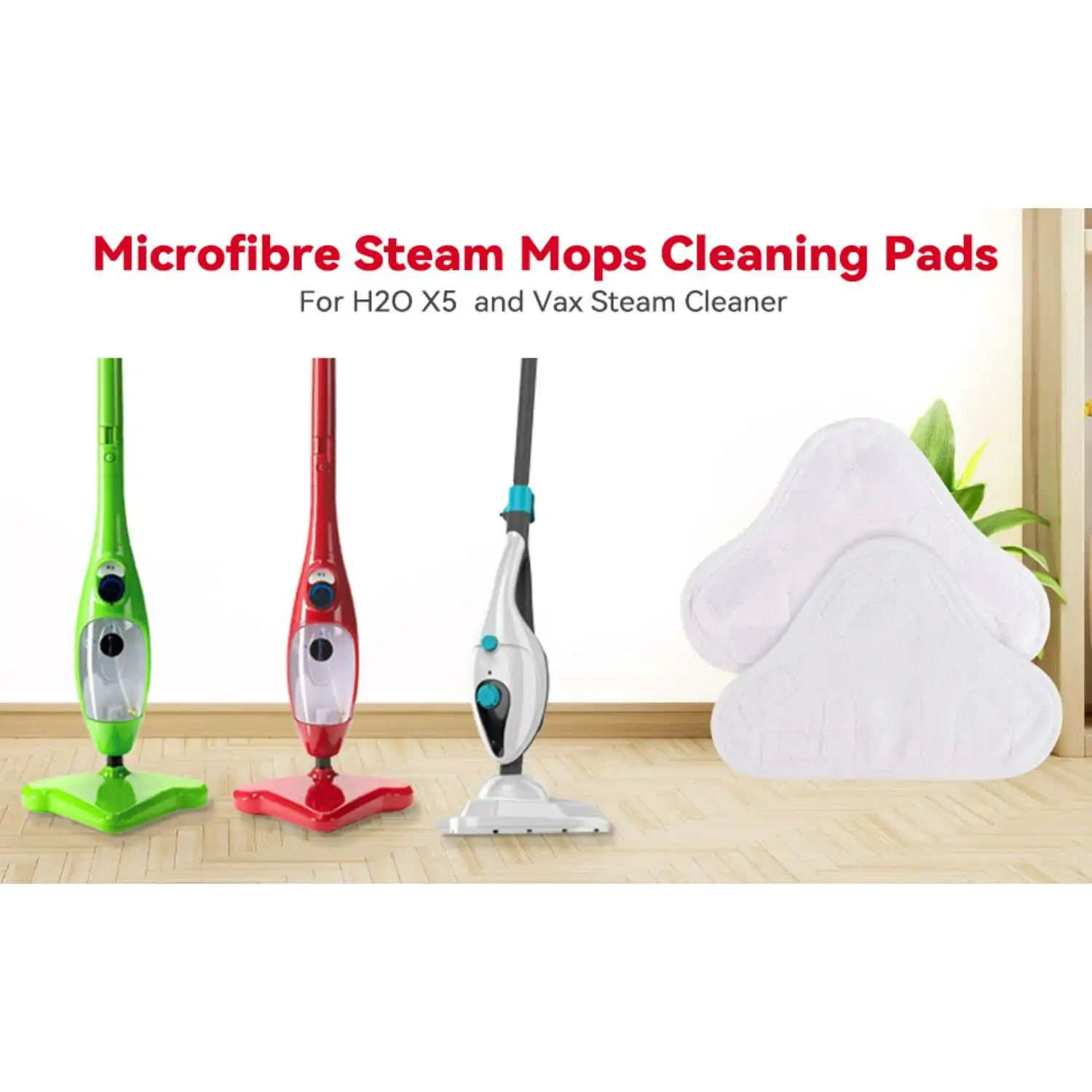 Description Picture 2 of itemSteam Mop Pads for H2O X5 Steam Cleaners, Replacement Microfibre Pads, Cleaner Cover Cloths for H20 x5 Floor Cleaning Covers