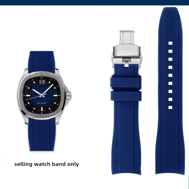thumbnail image 1 of Correa de reloj de silicona curvada resistente al agua para la serie de TV Mido New Multifort M049.526, correa de reloj de goma de 22 mm, pulsera suave para hombre, 1 of 5