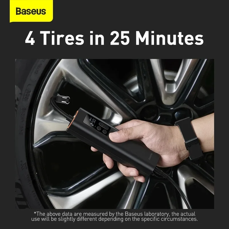 Baseus Car Inflator Pump 12V Smart Electric Car Tire Pump 150 PSI LED Display Tyre Air Compressor Bicycle Motorcycle air pump electric tire inflator air compressor pump tire inflator inflatable pump