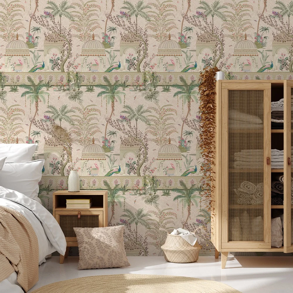 Bohemian Rainforest วอลล์เปเปอร์ Self-กาวกันน้ํา PVC สติ๊กเกอร์ติดผนัง Peel และ Stick วอลเปเปอร์ที่ถอดออกได้ตกแต่งบ้าน 1