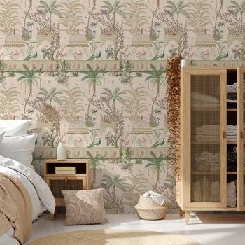 Bohemian Rainforest วอลล์เปเปอร์ Self-กาวกันน้ํา PVC สติ๊กเกอร์ติดผนัง Peel และ Stick วอลเปเปอร์ที่ถอดออกได้ตกแต่งบ้าน 1