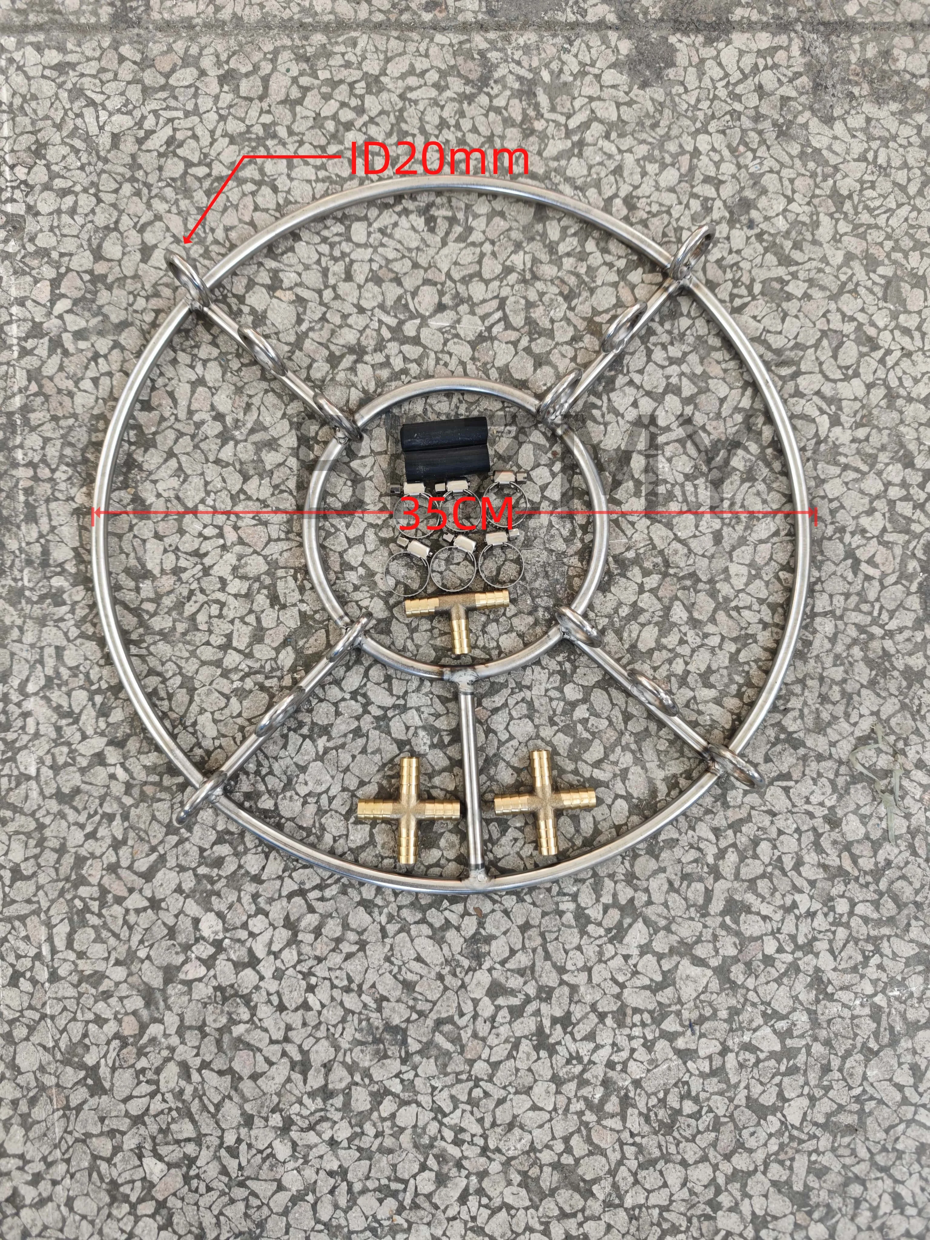 3 Ring D35CM 304 Edelstahl Feine Blase Koi Fisch Meeresfrüchte Garnelen Teich Landwirtschaft Ring Belüftungsschlauchrahmen – Detail 1