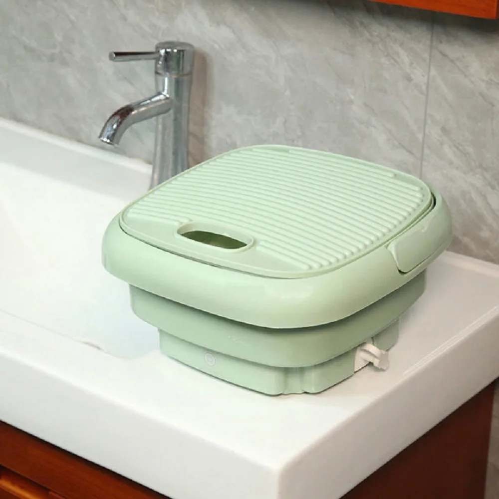 3 in 1 mini Folding Ultrasonic Washing Machine Portable Turbo Personal Rotating Automatic Cycle Cleaning Washer Dryer Bucket