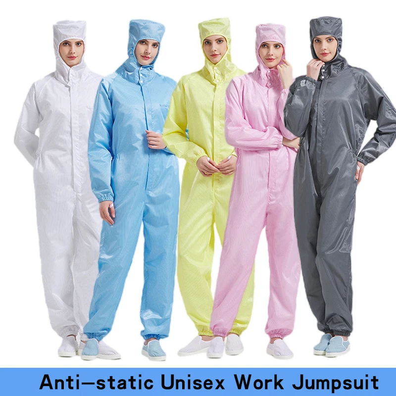 

Anti-static Unisex Work Jumpsuit One Piece Working Clothes Men's Overalls for Dustproof Workshop Cleanroom Protective Overalls