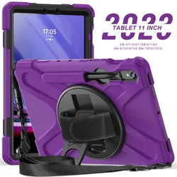 Kids Shockproof Tablet Cover with Shoulder Strap - Durable Protective Case for S8 Plus 12.4 inch (Purple)