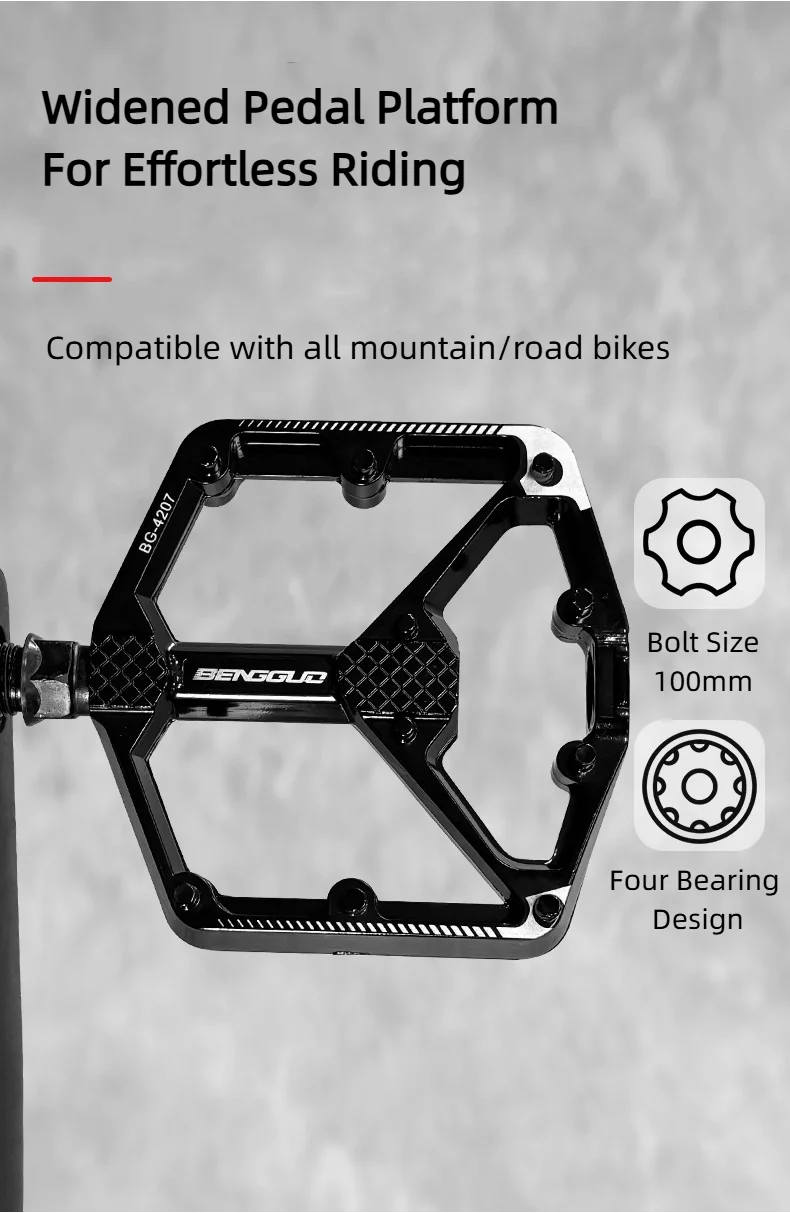 Description Picture 5 of itemAluminum Alloy Bicycle Pedals Dual DU Bearing Bike Pedals Ultralight Bicycle Footboards For MTB Mountain Bike