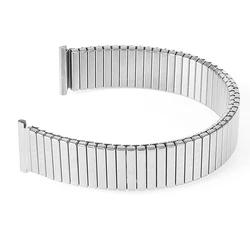 Stainless Steel Metal Elastic Watch Band Expansion Bracelet - Retractable Strap - 20mm (Silver)