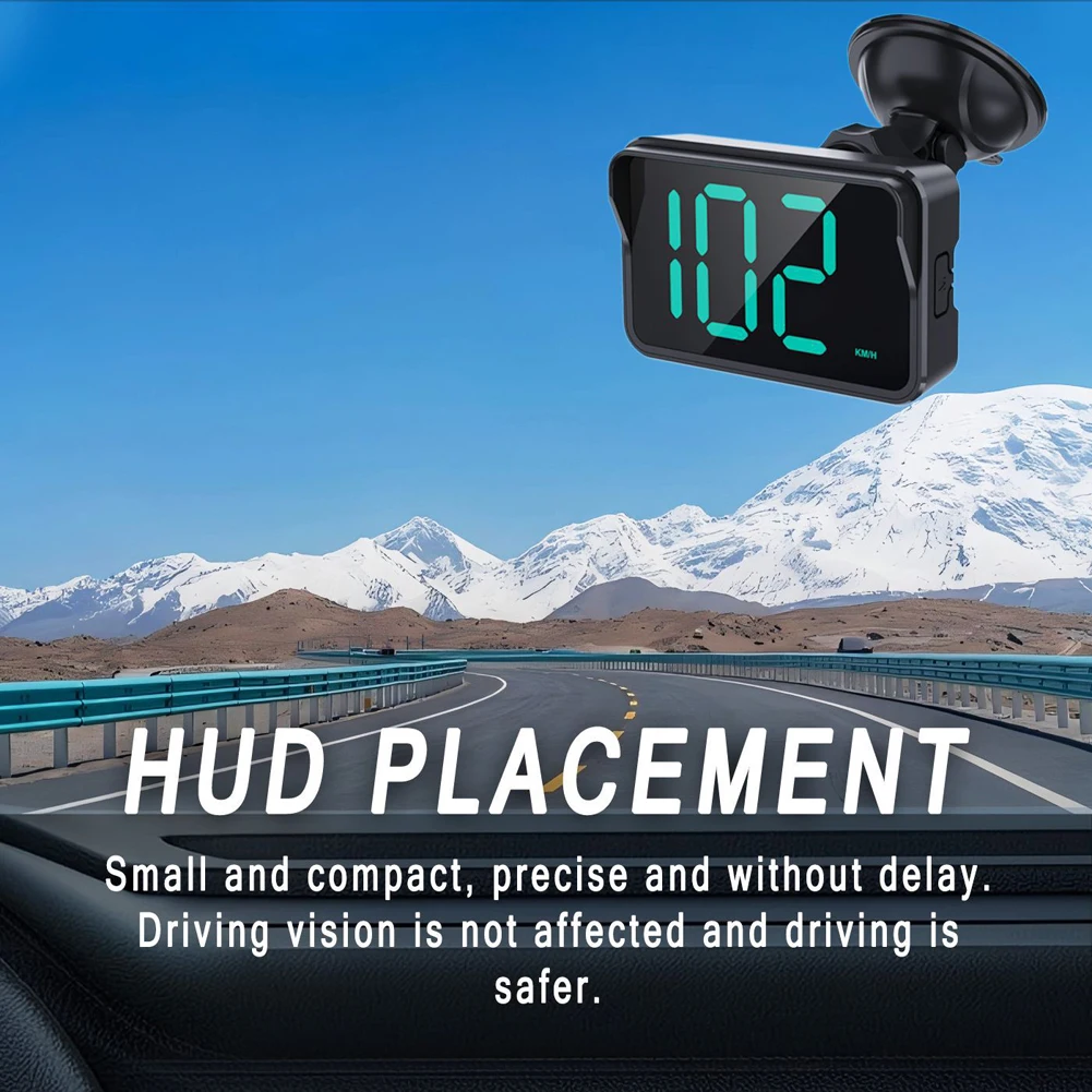 Car HUD GPS Head Up Display Digital Speedometer Universal Smart Overspeed Alarm Speed Meter For All Cars Electronic Accessories