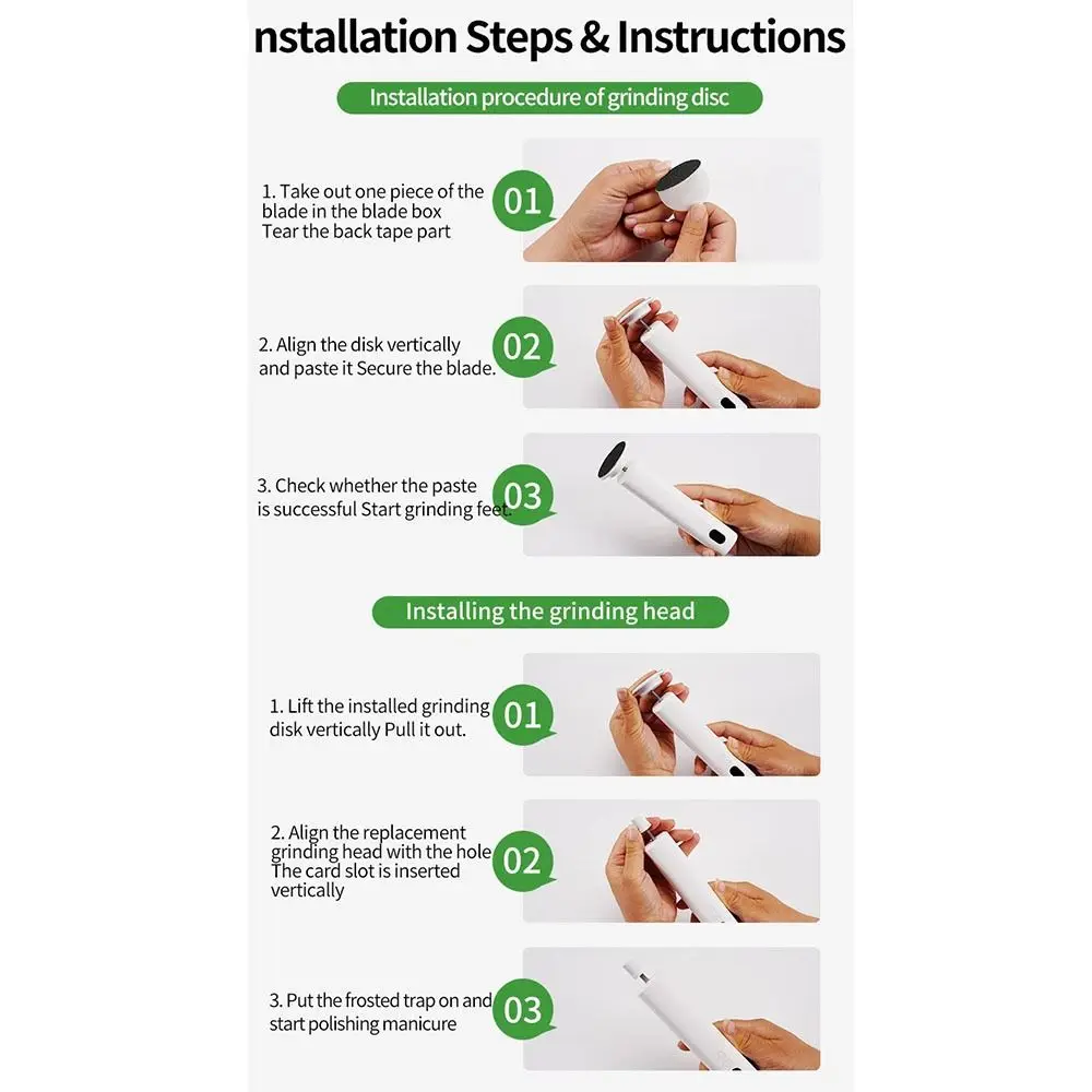 6-Speed Electric Foot Grinder Screen Display Replacement Sandpaper Automatic Callus Remover Nail File Head low noise