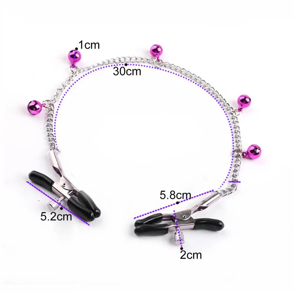 Clamp 1Pair Breast Eye-catching Enjoyment Metal Nipple Screw Clip with Bell for Adult Men and Women_voghion.com