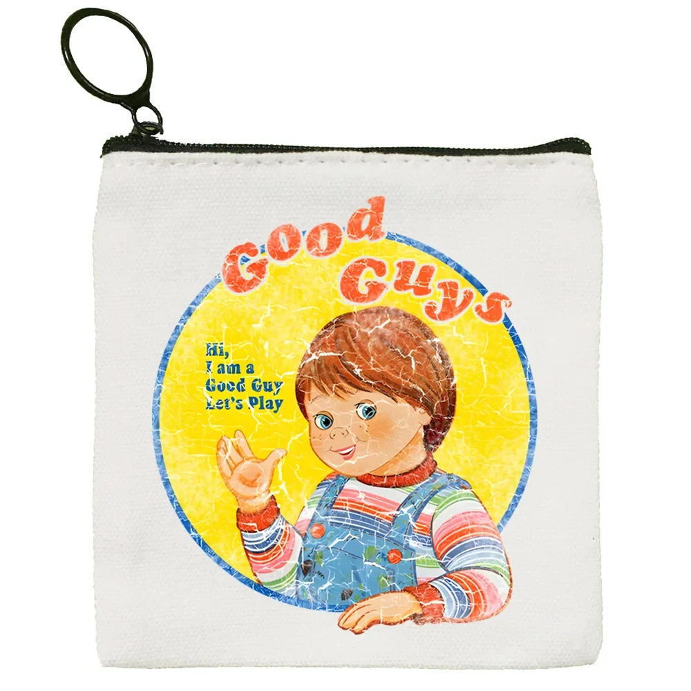 Chucky Halloween Horror Movie Cartoon Coin Purse Female Mini Canvas Art Cute Key Case Coin Purse Student Wallet
