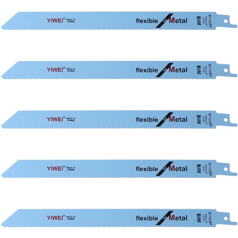 

5 Pcs 227mm 9" BIM S1122EF Reciprocating For Cutting Wood And Metal