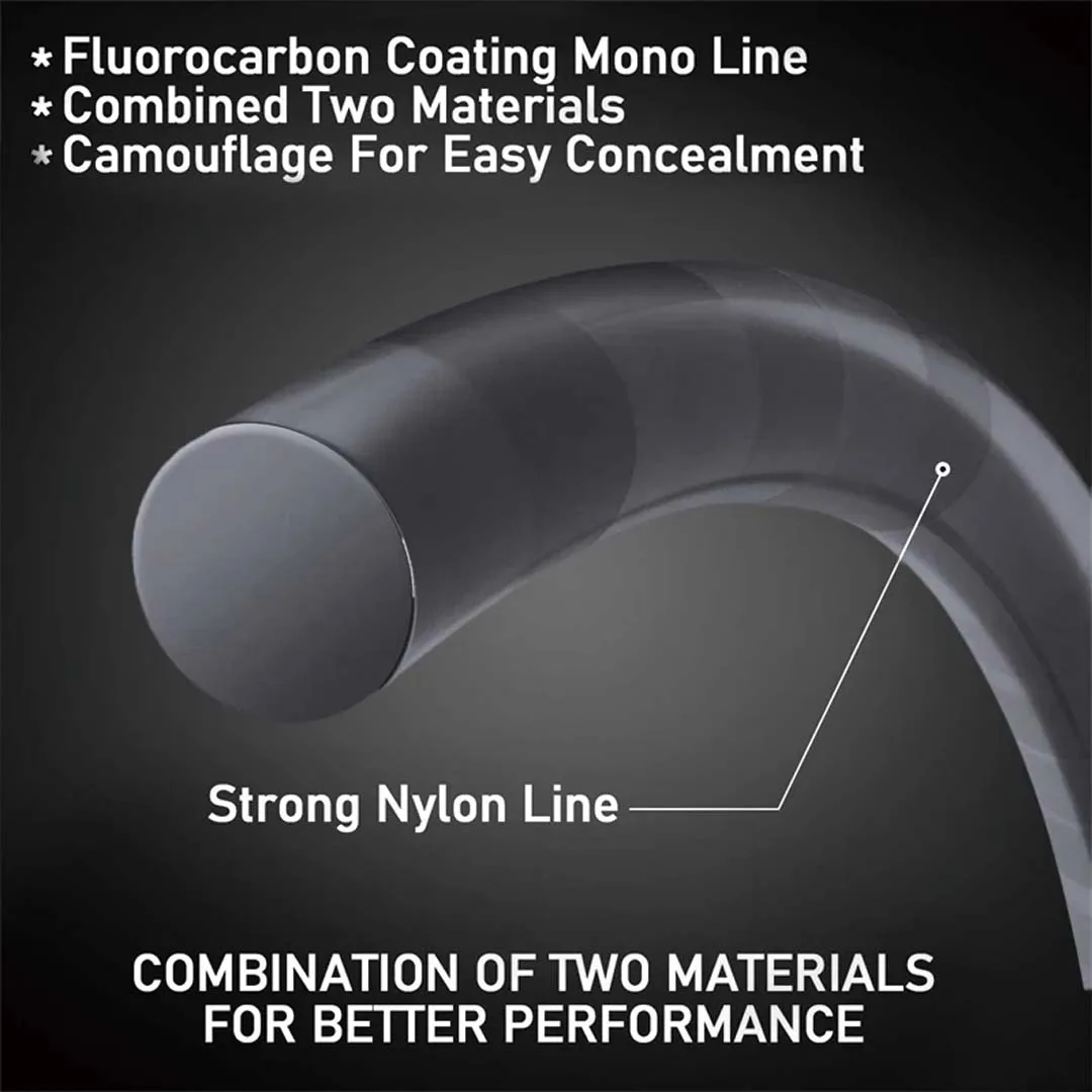 Zukibo 3000M Unsichtbare 3D-Angelschnur, Monofilament mit Fluorcarbon-Beschichtung, Nylon-Karpfenschnur für Angelausrüstung – Detail 5