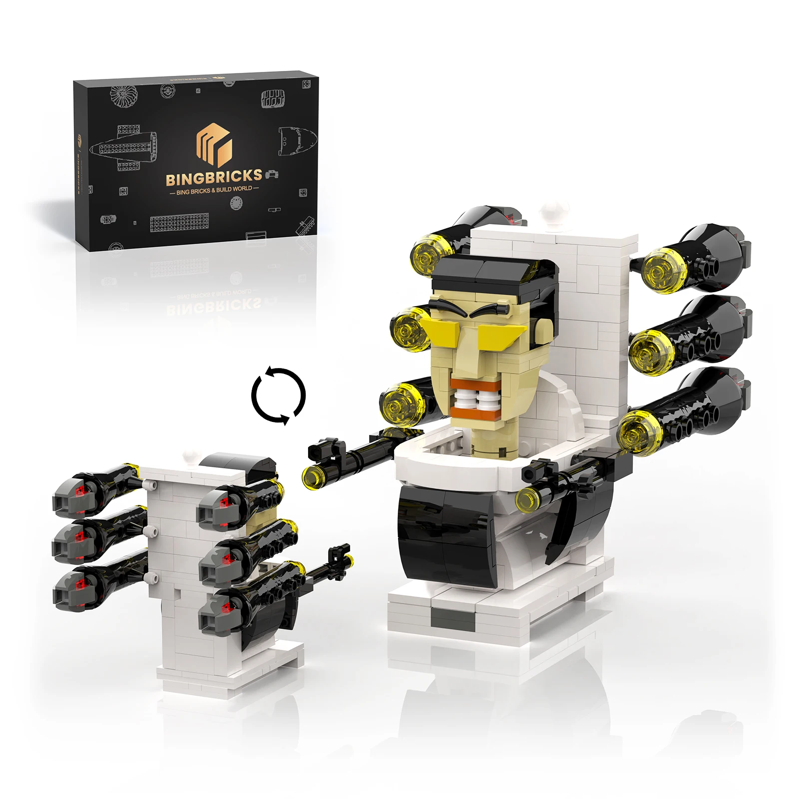 

Skibidi Toilet Game G-Man Super Toilet Man Figure Model Character Block Assembly Building Brick Parts Toy For Children Xmas Gift