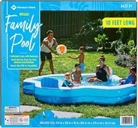 10-Foot Family Pool with 2 Inflatable Seats and Backrests, Durable & Easy Setup 4