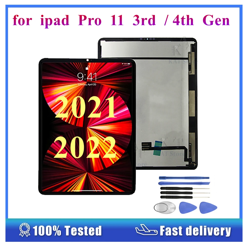 1 Pz Per Ipad Pro 11 Pollici 2021 3Rd 4Th Gen 2022 Pro11 Display Lcd Touch Panel Screen Digitizer Assembly A2301 A2377 A2759 A2761