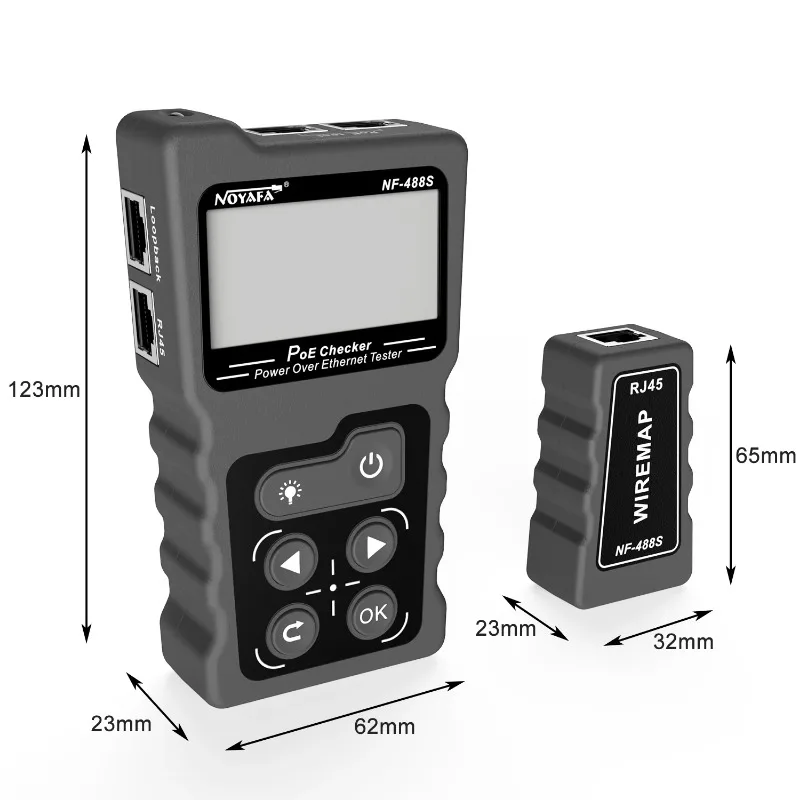 NOYAFA NF-488 LCD Network PoE Checker Over The Ethernet cat5 cat6 Lan Cable Tester Loop Test Tool 4