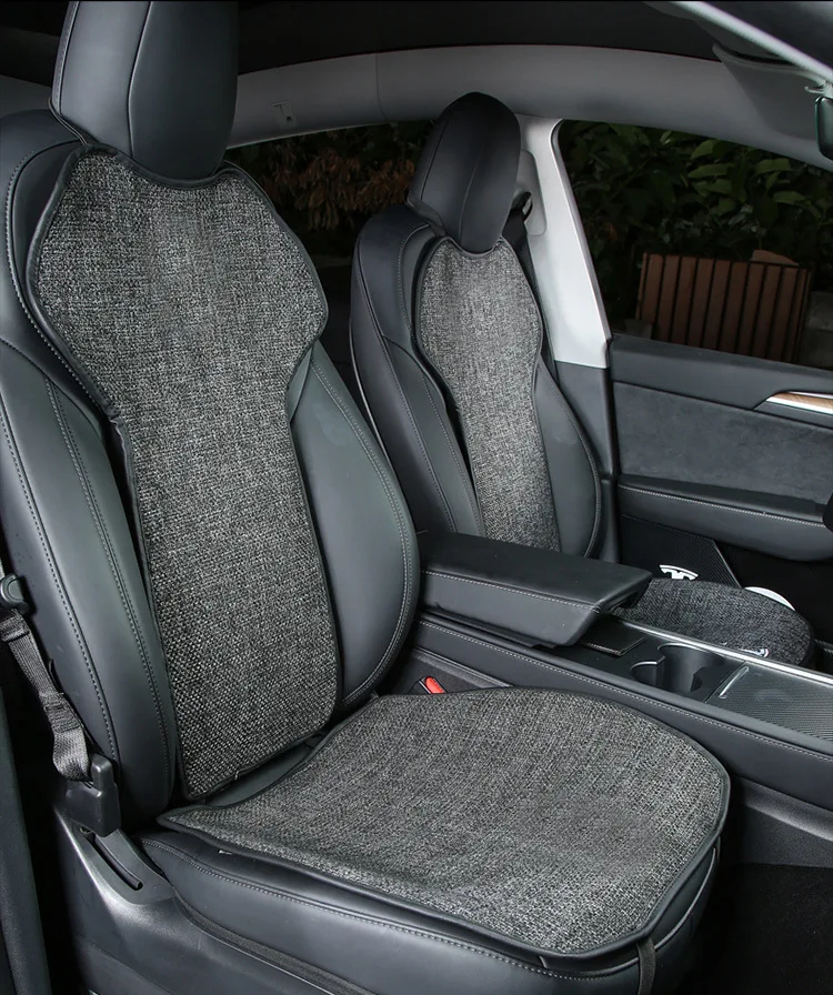 For Tesla Model 3/Y/3+ Model Y Juniper 2025 Flax Seat Pad Cover Comfortable Non-