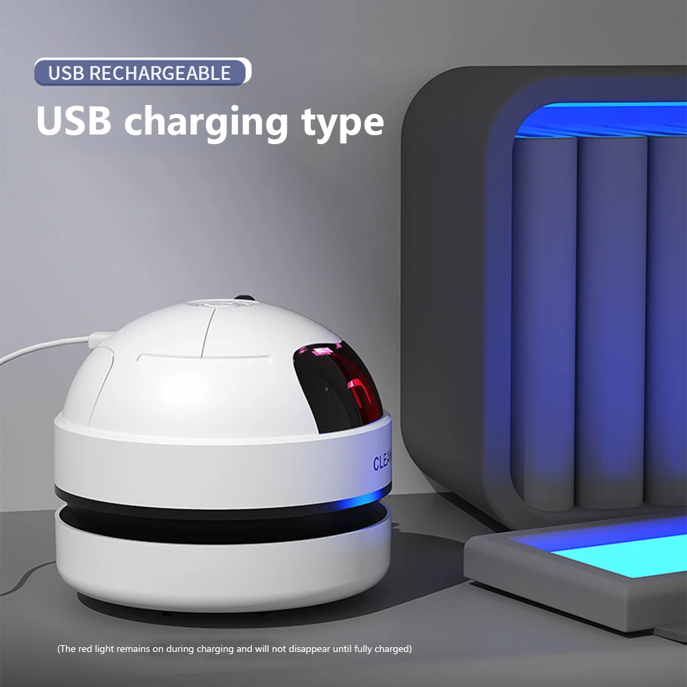 데스크탑 진공청소기 USB 충전식 무선 진공청소기 분리형 노즐 포함 애완동물 털, 연필 부스러기 청소 도구
