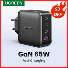 UGREEN 65W GaN Charger Quick Charge 4.0 3.0 Type C PD USB Charger with QC 4.0 3.0 Fast Charger for iPhone 15 14 13 Xiaomi Laptop