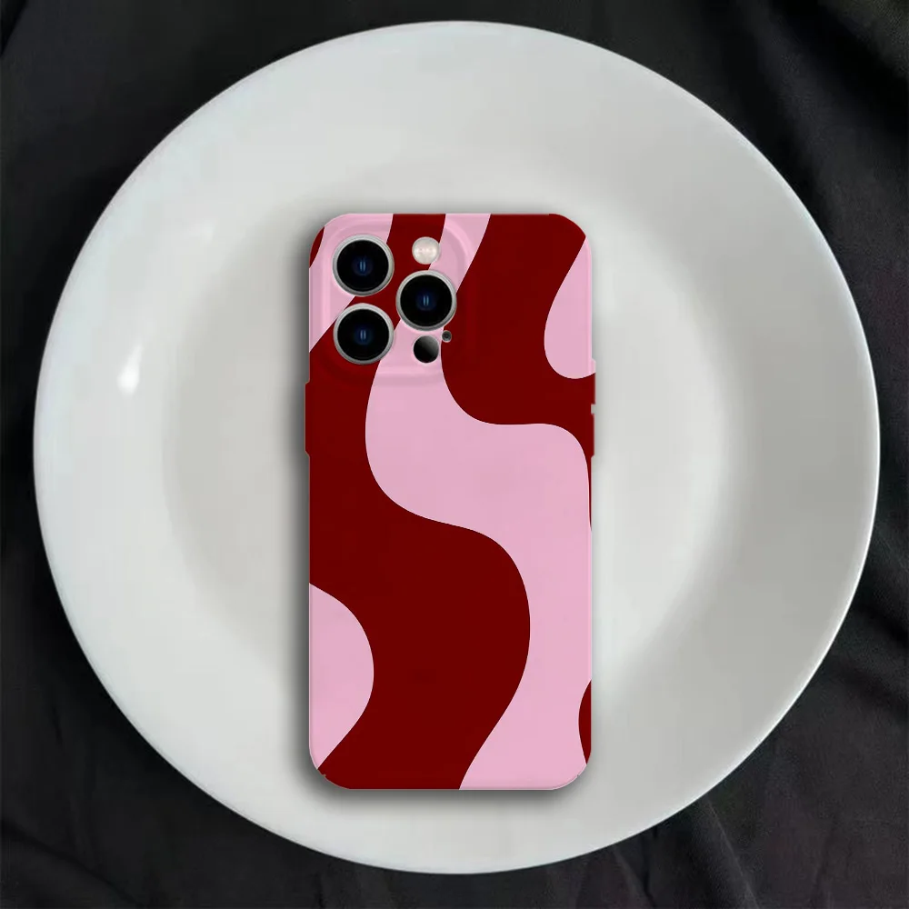 Burgundy Art Line Design Glossy Film Phone Case