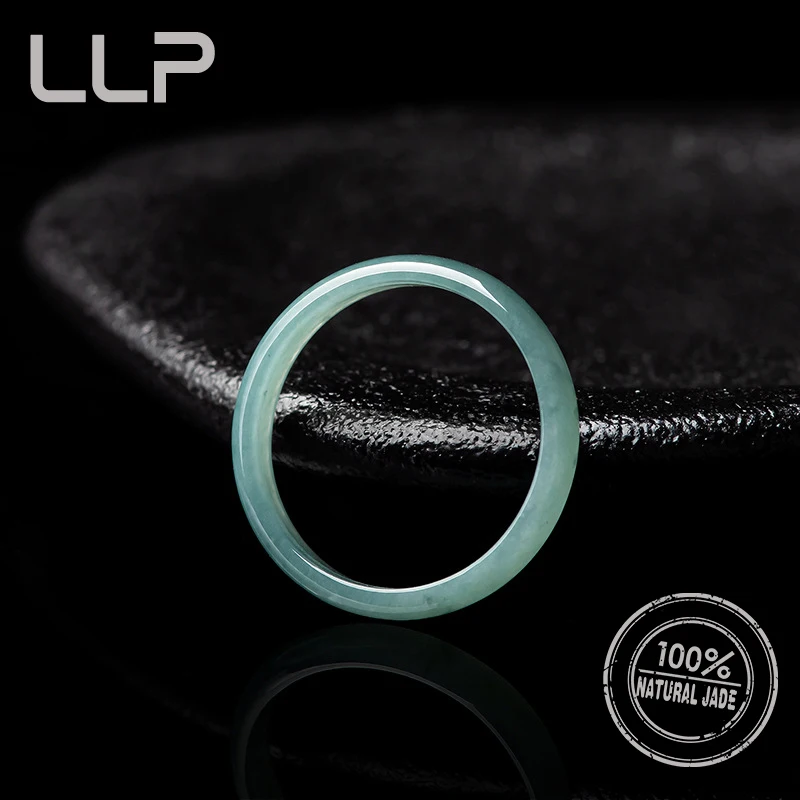 Genuine Natural A Goods Jade Blue Water Ring Fashion Charm Women Ice Jade Ring Jewelry Festival Gifts jade ring
