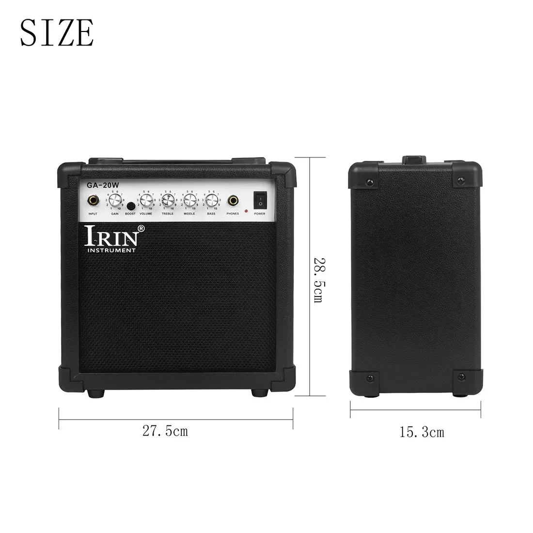 IRIN GA-20W Mini Electric Guita Amplifier 5 Tuning Portable Guitar For Electric Guitar Bass Tri-Band EQ Control Parts guitar amplifier