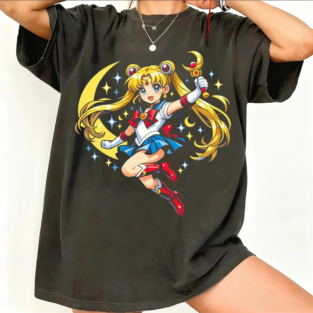 Retro 90s Anime Graphic Cotton Tee - Unisex Streetwear Casual Trend Shirt