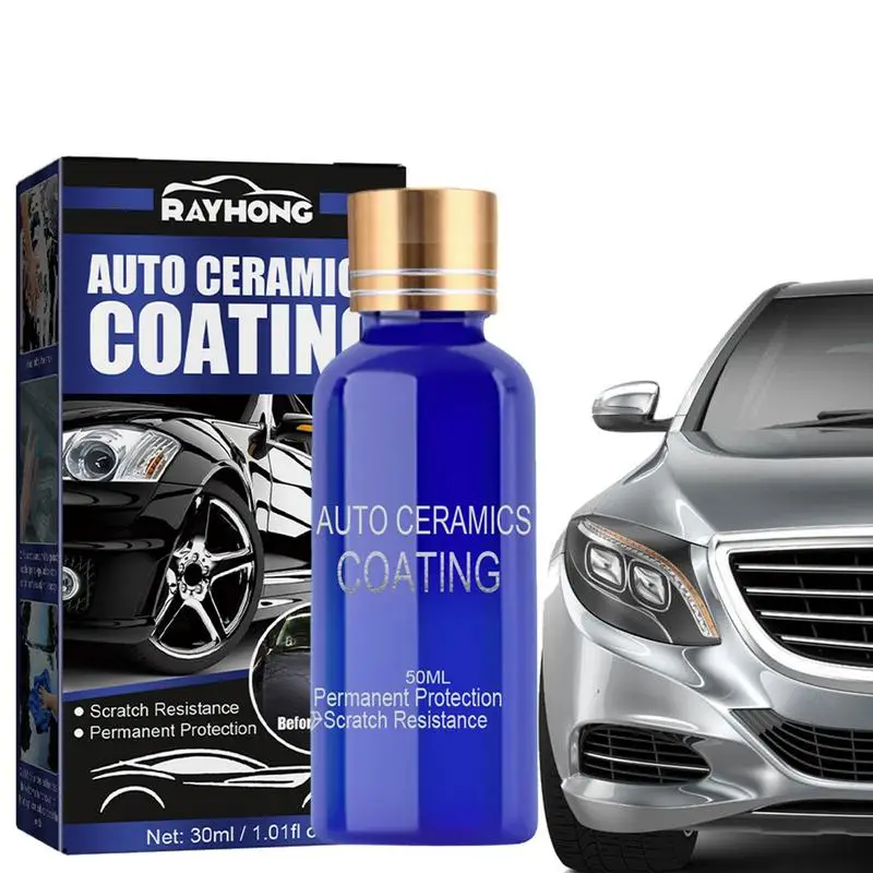 automotive ceramic coating 30ml car detailing coating with sponge 9h ceramic coating hydrophobic liquid polymer polish coating Car Ceramic Coating Hydrophobic Polish Nano Coating Agent Anti Scratch Polish Nano Coating Agent With Sponge And No-dust Cloth