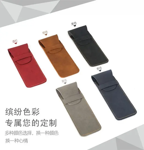 Astuccio Portapenne In Vera Pelle Vintage - Morbido E Elegante Per Scuola O Ufficio - Foto 10