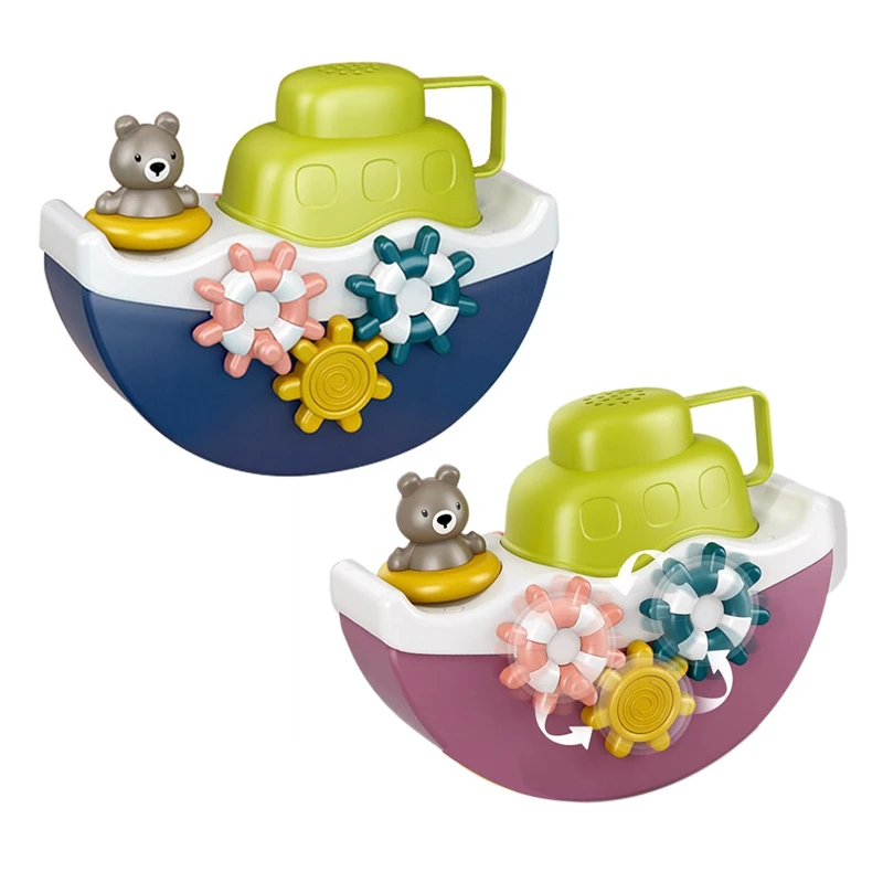 

Детская игрушка для ванны, сбрызгивающаяся игрушка, настенный корабль, бассейн, ванна, игрушка для воды с строительными блоками для детей