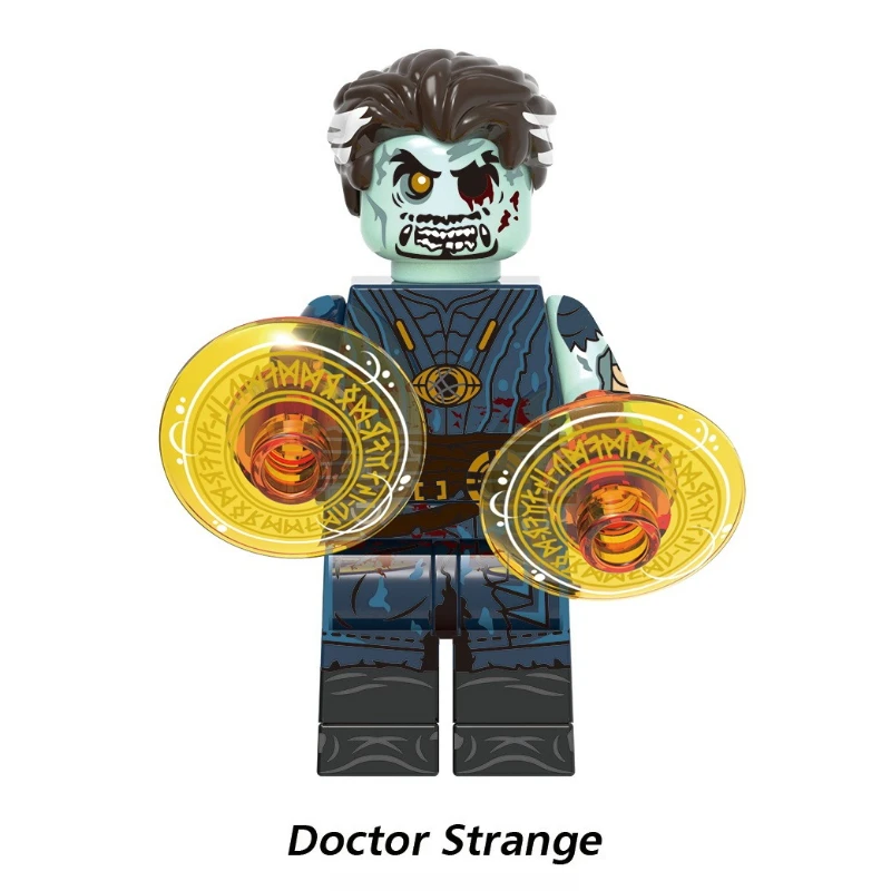 좀비 마블 어벤져스 미니피규어 세트 캡틴 아메리카 아이언맨 팔콘 닥터 스트레인지 빌딩 블록 수집용 어린이 장난감 선물