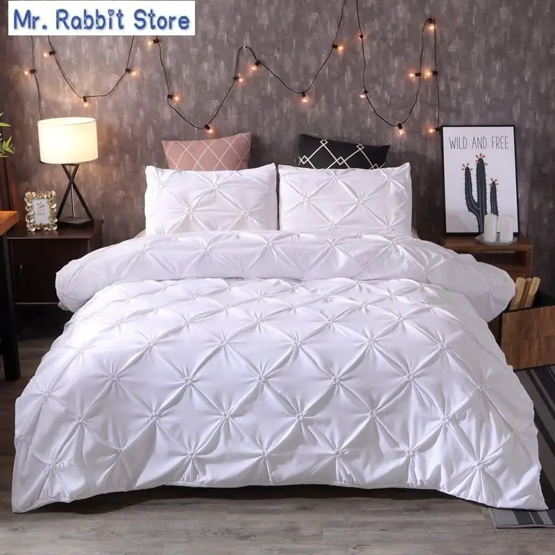 

King Bed Set double bed comforters No Sheet Luxury Bedding Set gray Duvet Cover Sets Solid Color bedspreads