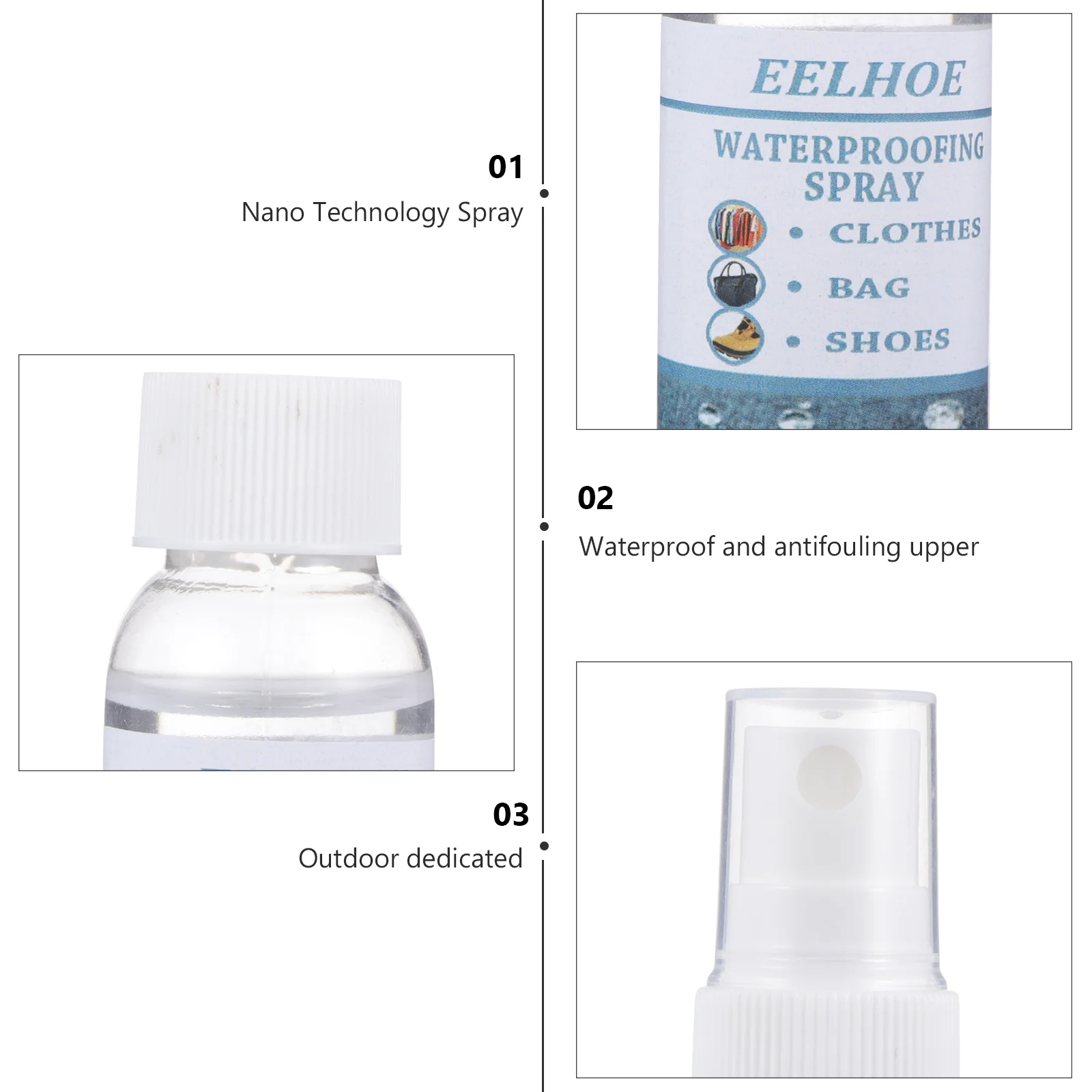 3pcs Durable Safe Useful Protective Spray Stain Protectors Spray Waterproof Spray for Shoes Bags Clothes