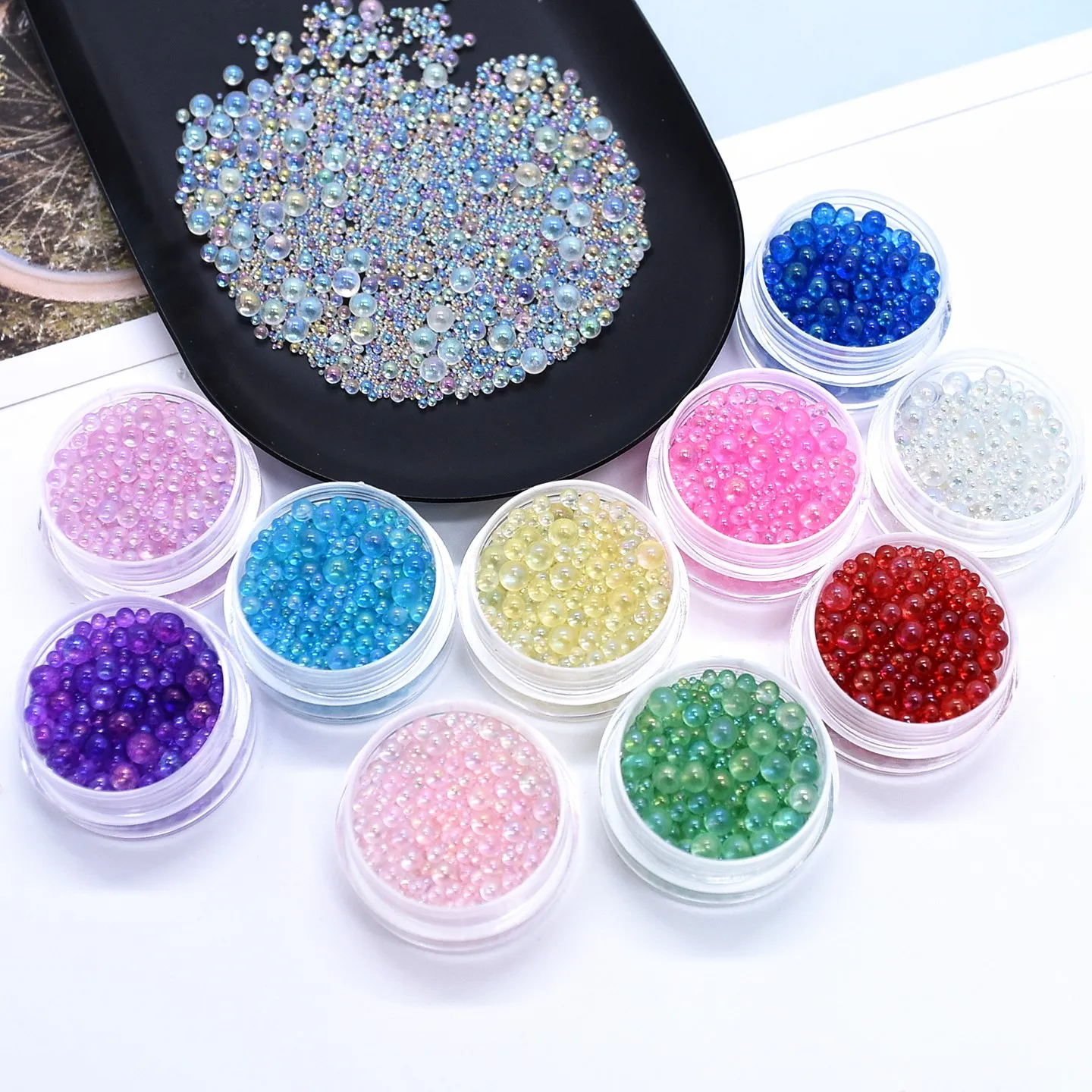 Mini Glass Beads for DIY Nail Art and Resin Crafts - 20g