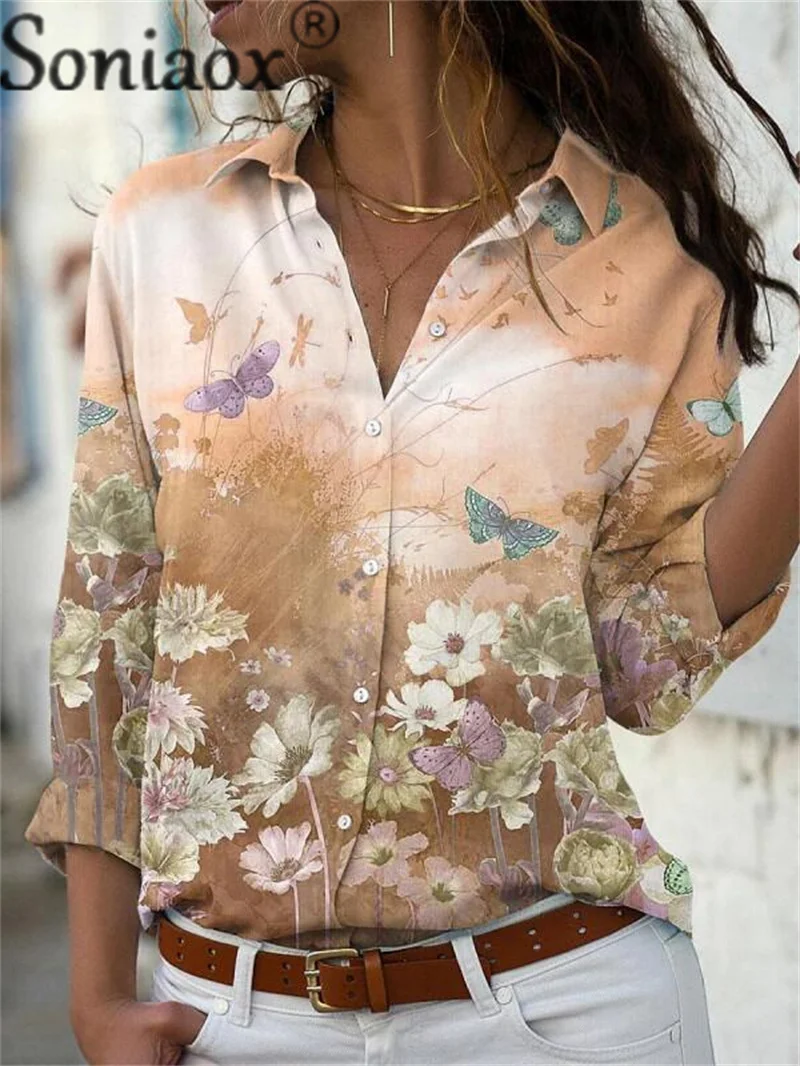 Рисунок 2 - Элегантная рубашка с цветочным принтом бабочки