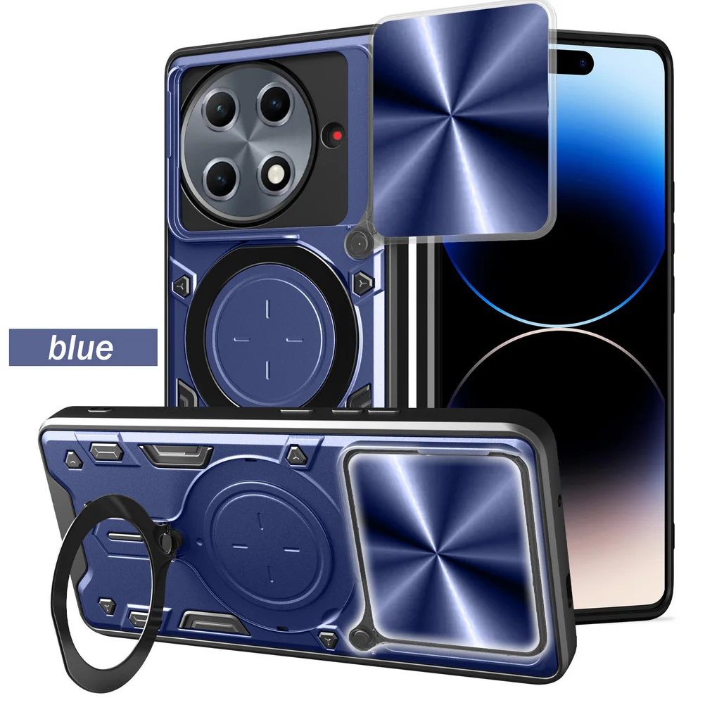 Metal Ring Camera Protect Case with Armor Rotating Holder Cover