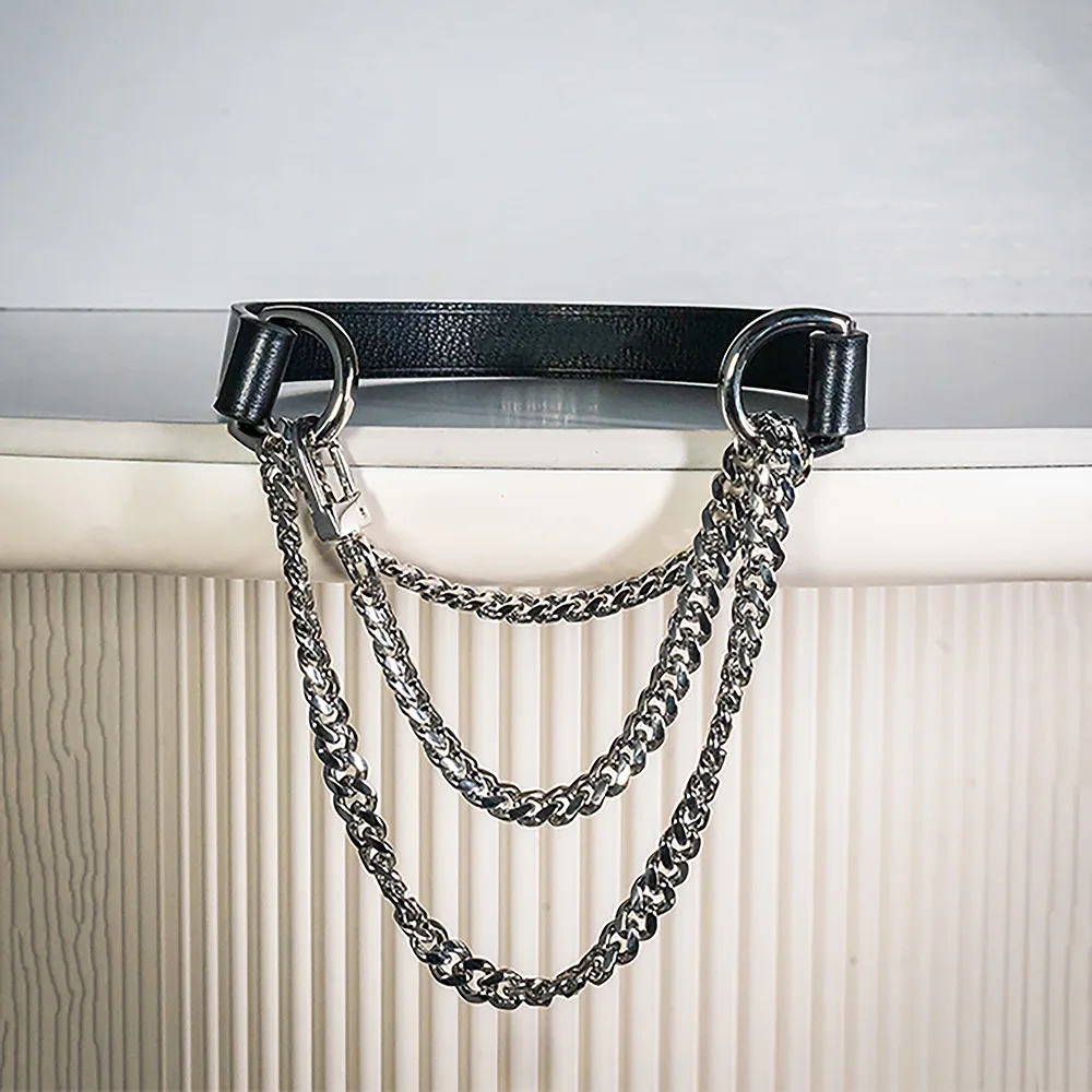 Colar punk erótico em couro legítimo para casais bondage_voghion.com