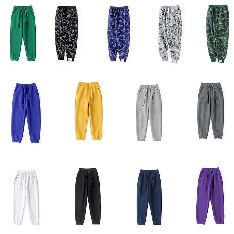 Children Solid Color Casual Pants Kids Baby Boys Girls Trousers For