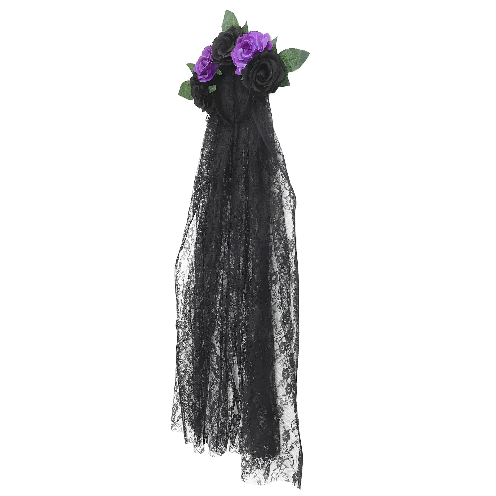 

Halloween Floral Hairband Gothic Funny Rose Headdress Black Headband Party Fabric