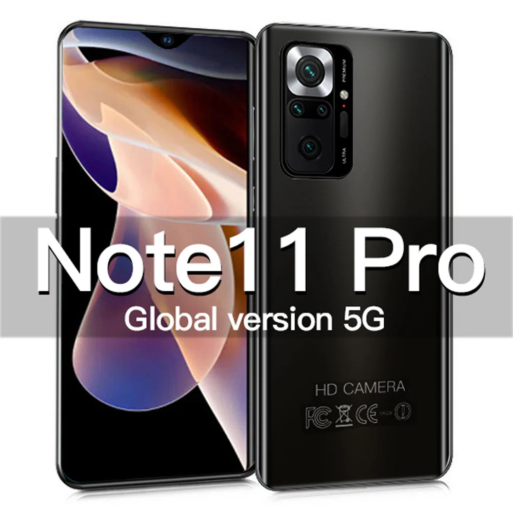Note 11 Pro Global Version 5G Network 6.7inch Smartphone 16GB+512GB 48MP Quad Camera Note11 Mobile Phones free android cell phone