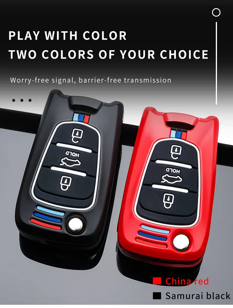 Lega Silicone 3 pulsanti Flip Cover telecomando portachiavi per Kia K2 K5 Pro Ceed HYUNDAI I20 I30 I40 copertura chiave auto SANTA - S261c3b3db6e94bdab500bbe130643d9en