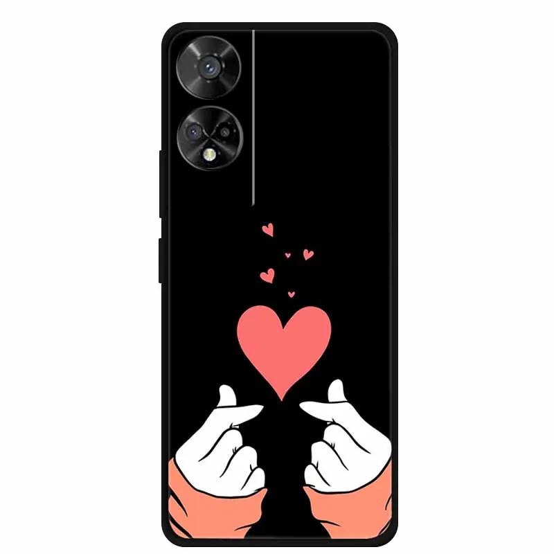Lovely TPU Soft Silicone Painted Cat Phone Back Cover - 6.78  Coque
