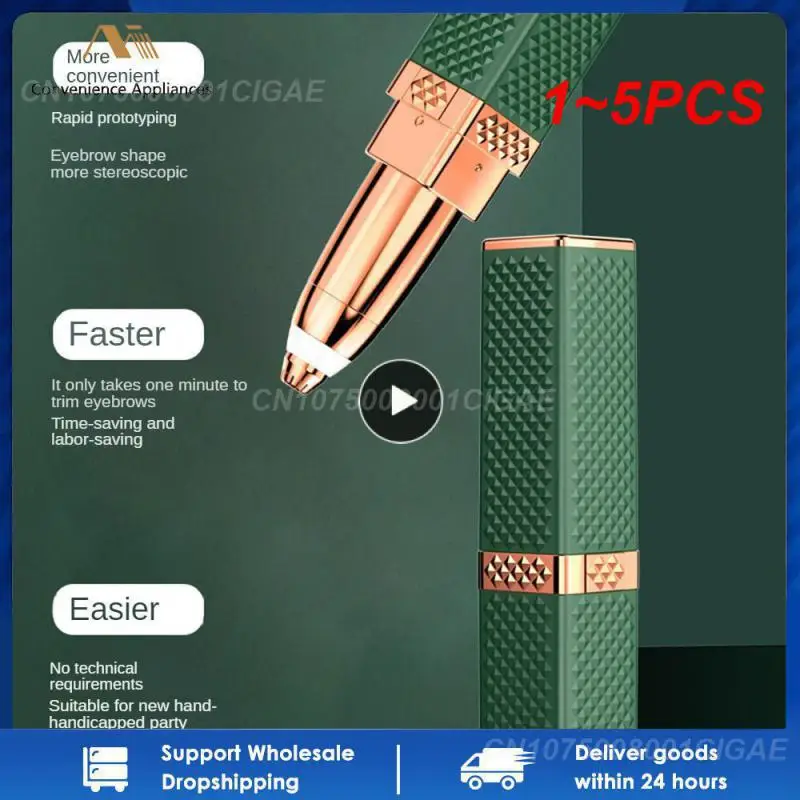 

1~5PCS Women's Electric Epilator 2 in 1 USB Charging Hair Remover Bikini Painless Shaver Portable Lady Facial Eye Brow Removal