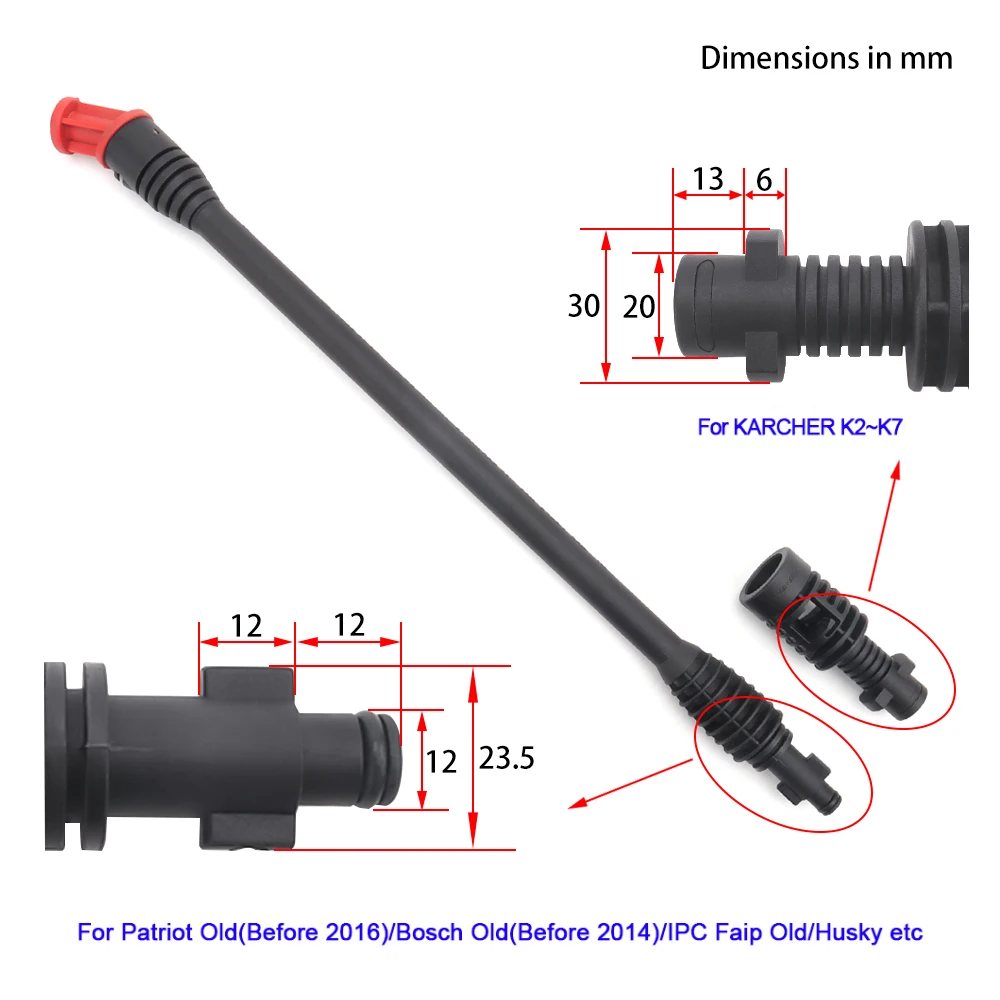 Pressure Washer Water Spray Lance Spear Jet Lance Flexible Turn Nozzle Tip for Karcher Pressure Washer Car Under Body Cleaning