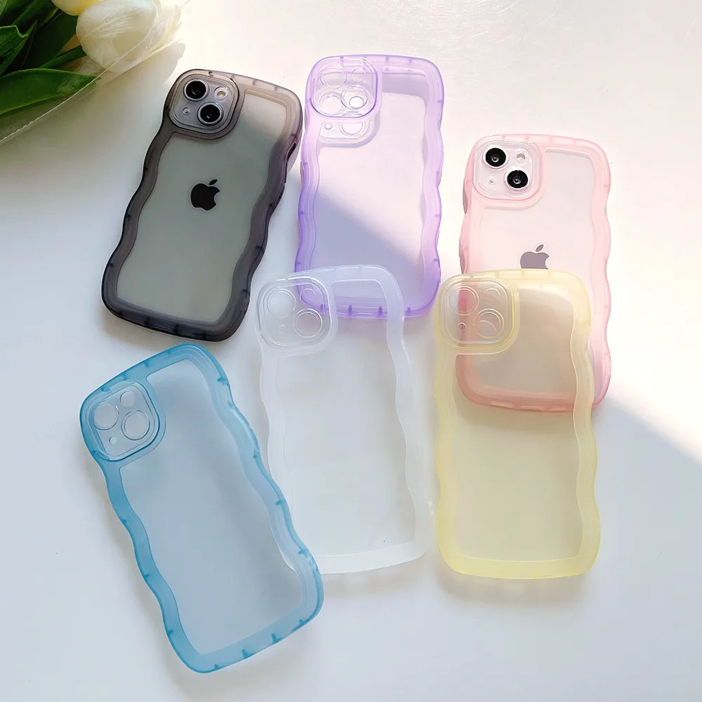 Clear Art Wavy Phone Case - Stylish Silicon Soft Back Cover