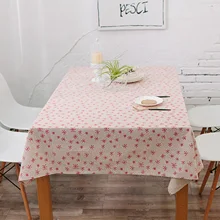 

Cotton Tablecloths, Waterproof Table Covers Christmas Snowflakes Red Dining Table Coffee Table Deco